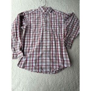 ARIAT Pro Series Vented Long Sleeve Button Down Red Plaid Shirt Mens Medium